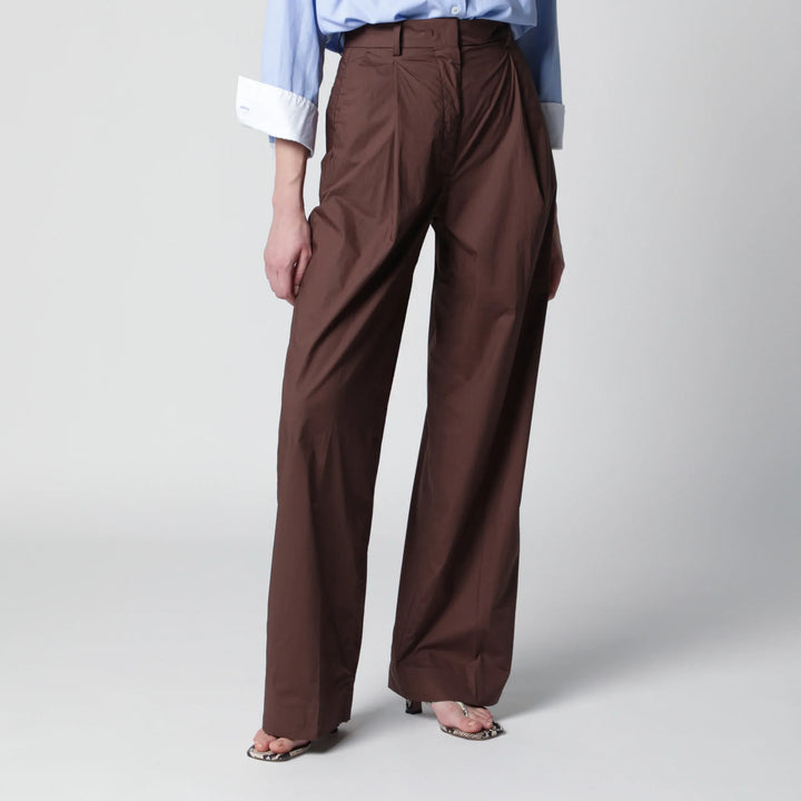 TheLatest - Brown cotton trousers Brand Pants 38  IT