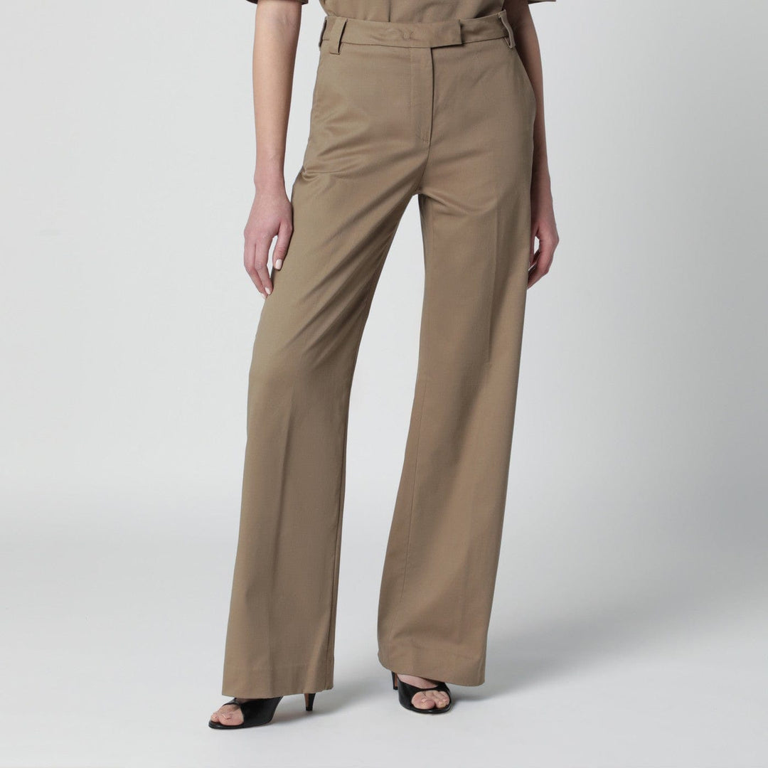 Pants TheLatest - Cognac cotton palazzo trousers Brand