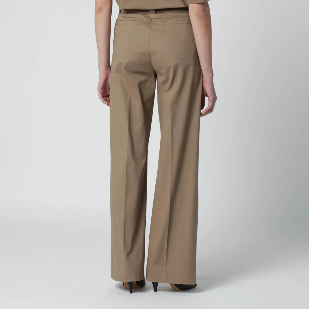 TheLatest - Cognac cotton palazzo trousers Brand Pants
