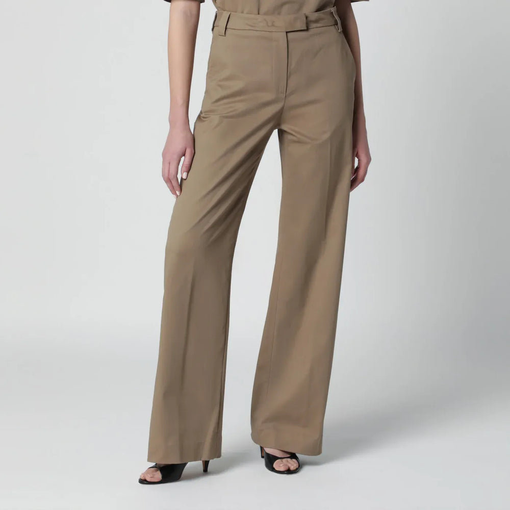 TheLatest - Cognac cotton palazzo trousers Brand Pants 40  IT