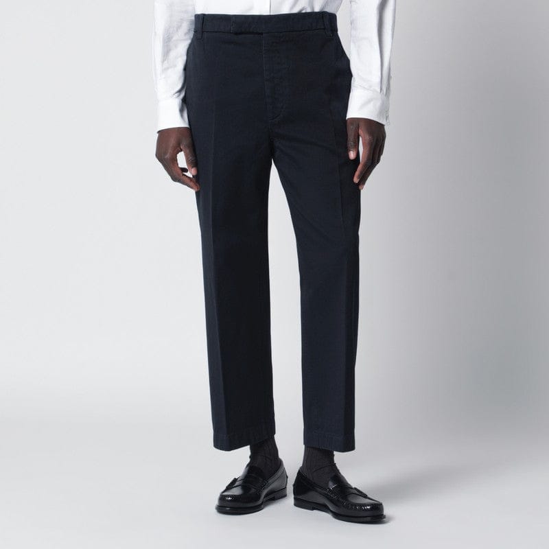 Pants Thom Browne - Navy blue cotton trousers - 5 Brand