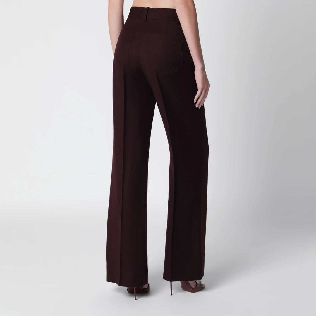 Victoria Beckham - Dark Acai purple virgin wool flannel trousers Brand Pants
