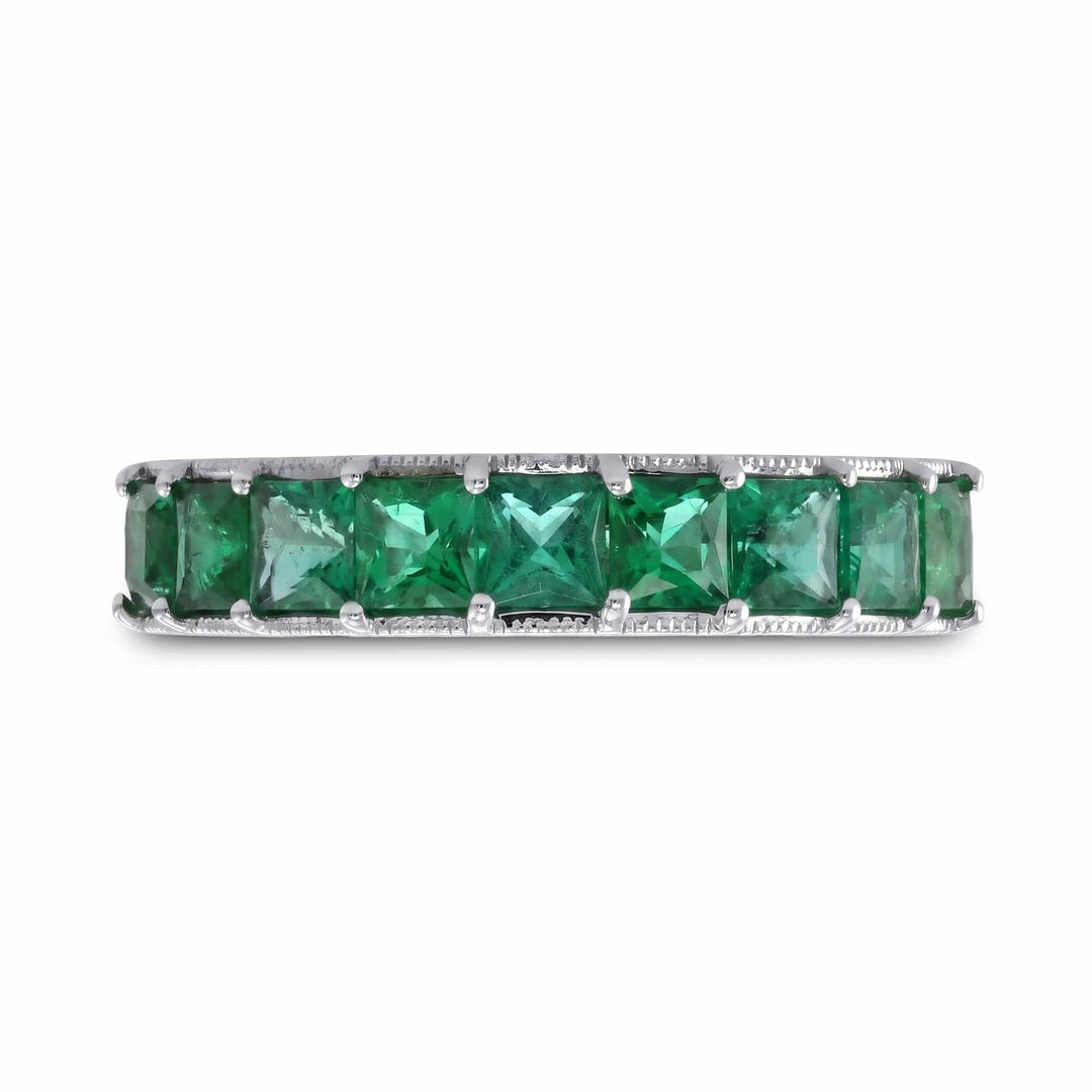 LEIBISH 1.16ct Princess Emerald Full Eternity Band Ring Brand Ring
