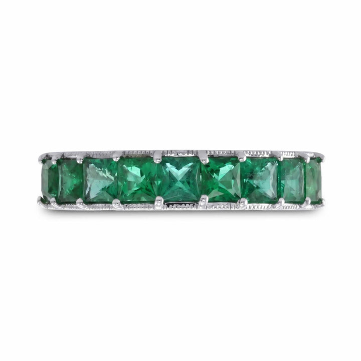 LEIBISH 1.16ct Princess Emerald Full Eternity Band Ring Brand Ring