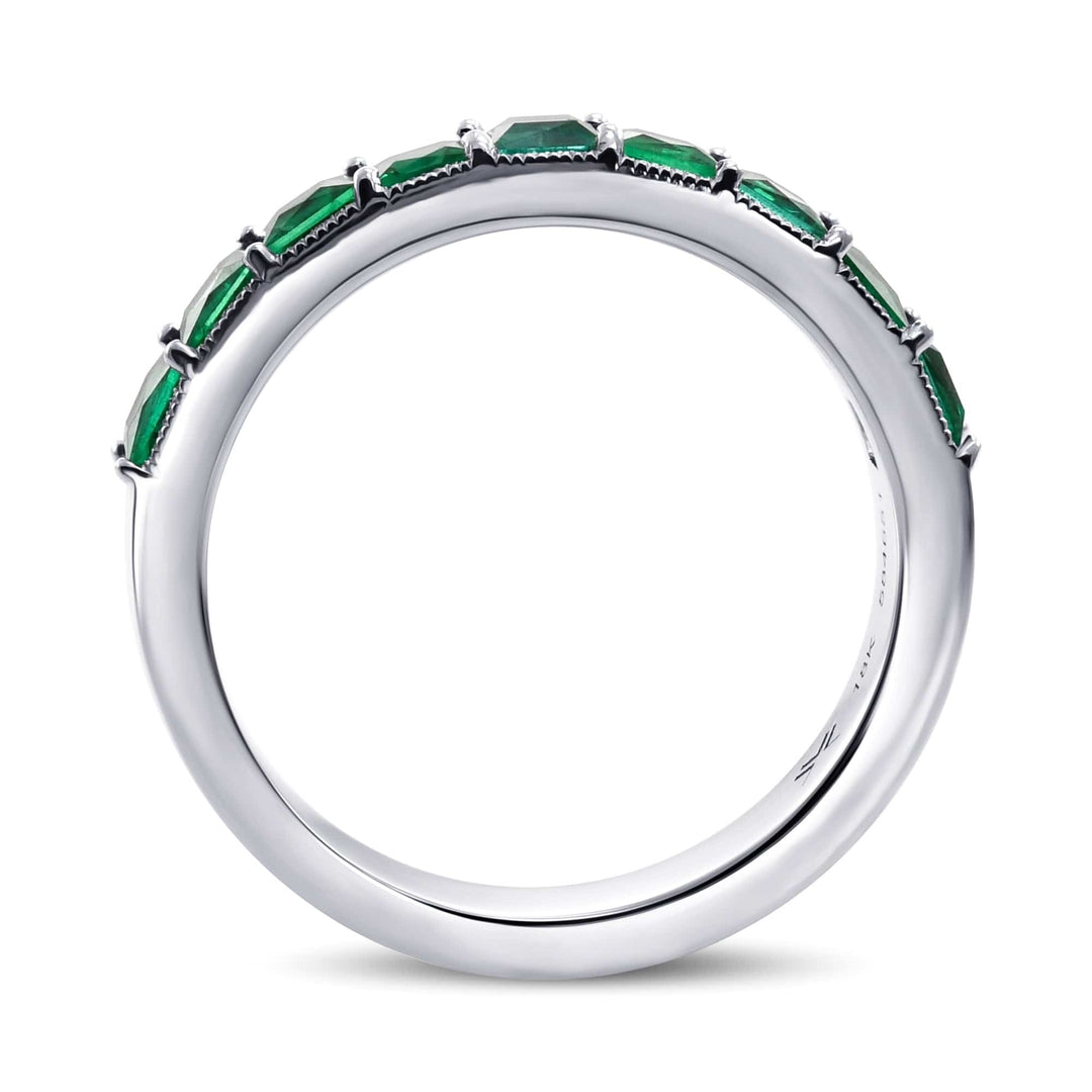 LEIBISH 1.16ct Princess Emerald Full Eternity Band Ring Brand Ring