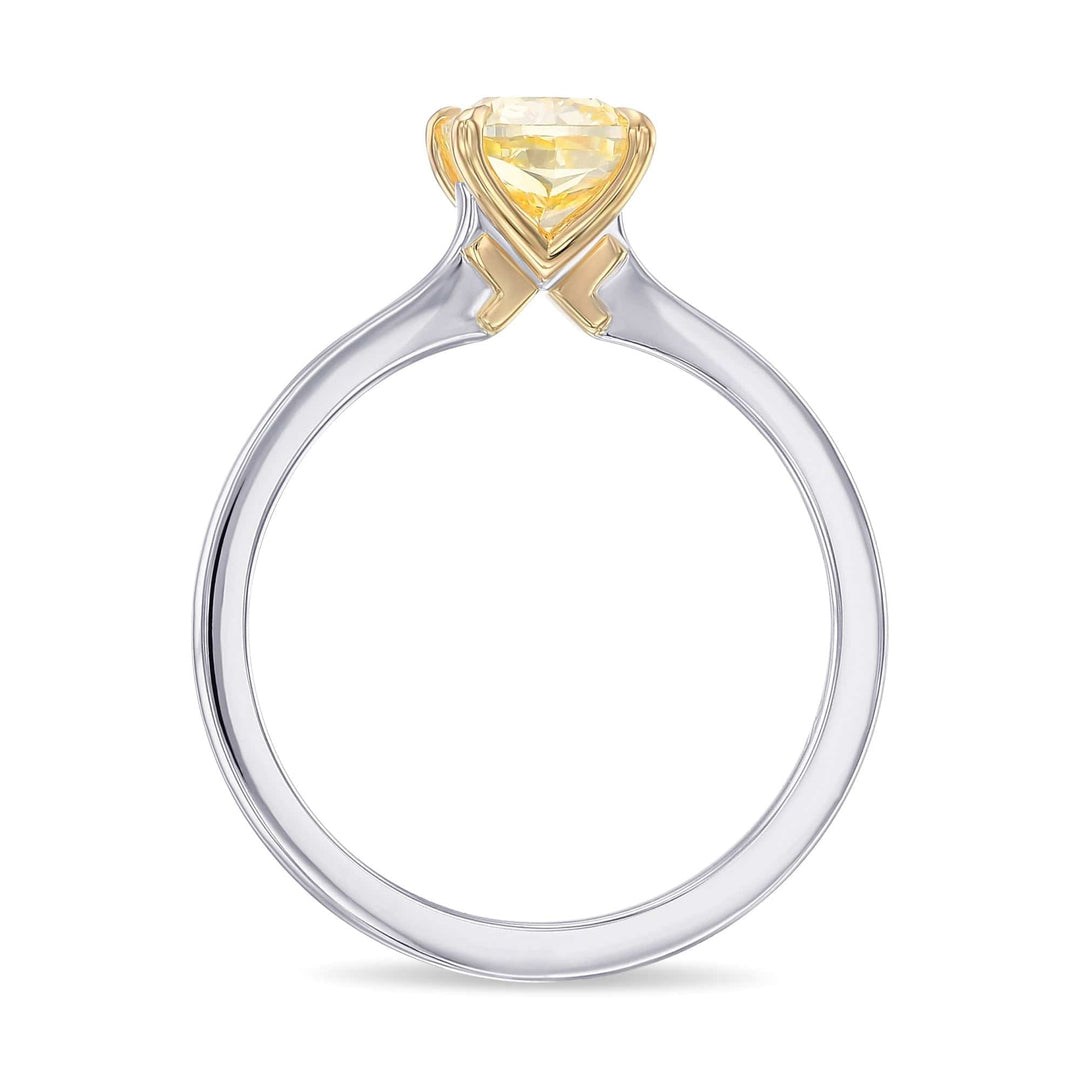 LEIBISH 1.26ct Fancy Yellow Cushion Diamond Solitaire Ring Brand Ring