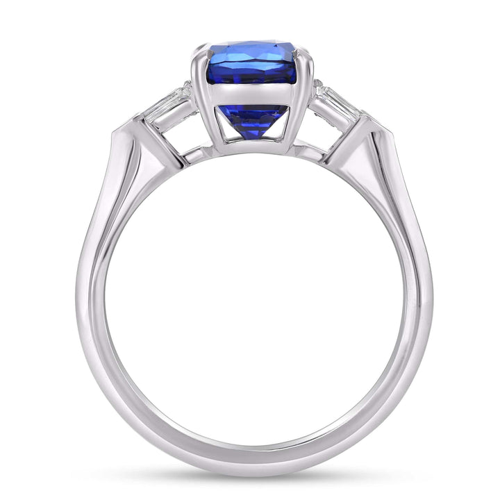 LEIBISH 3.48ct Royal Blue Cushion Sapphire &amp; Diamond Ring Brand Ring