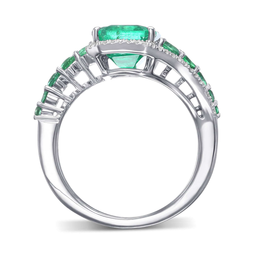 LEIBISH 3.75ct Muzo Emerald &amp; Diamond Couture Ring Brand Ring