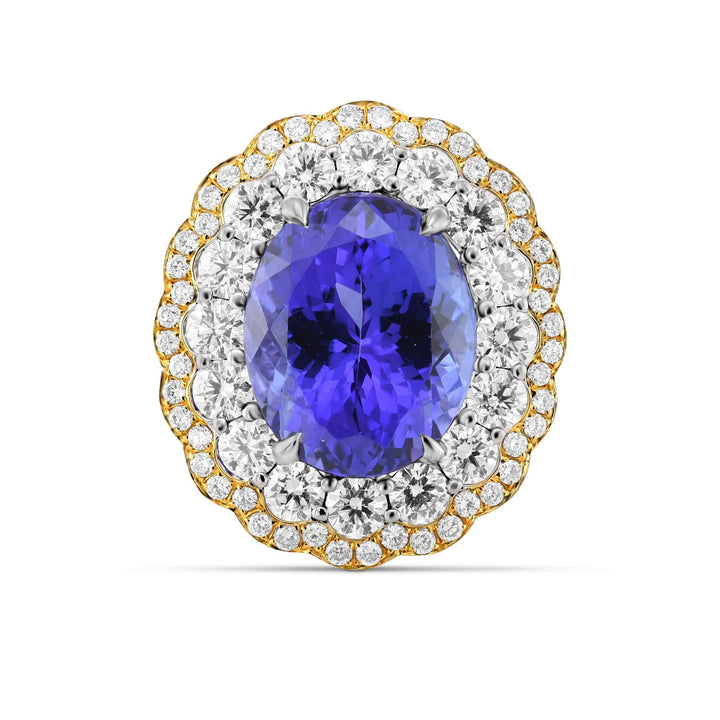 LEIBISH 5.78ct Tanzanite Floral Halo Ring Brand Ring