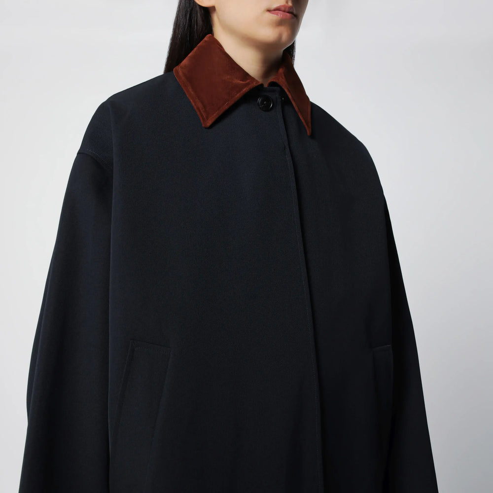 Róhe - Navy Cotton and Wool-Blend Coat Brand 34  FR