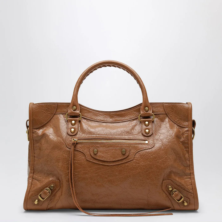 Balenciaga - Le City medium bag in camel/antique gold Brand Satchel Bag TU