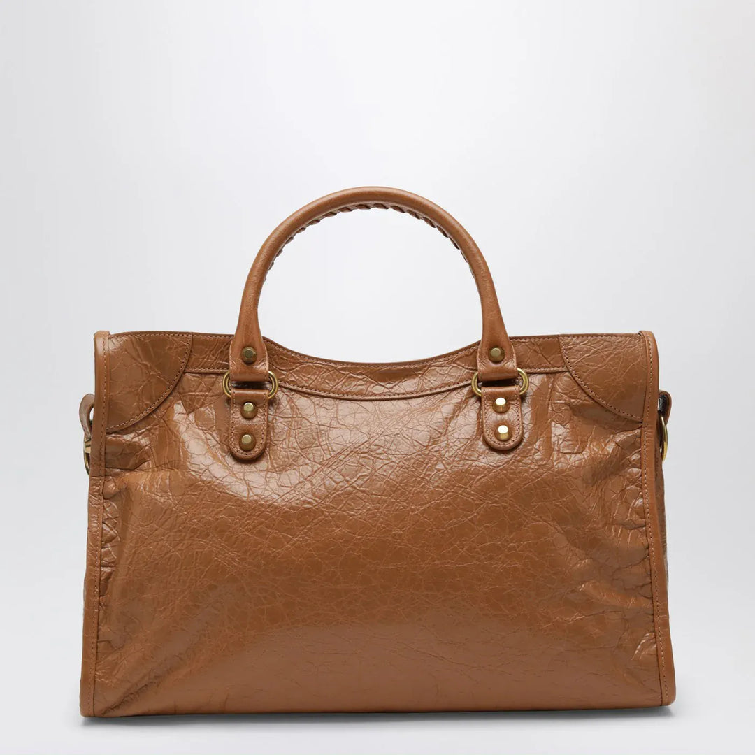 Balenciaga - Le City medium bag in camel/antique gold Brand Satchel Bag TU