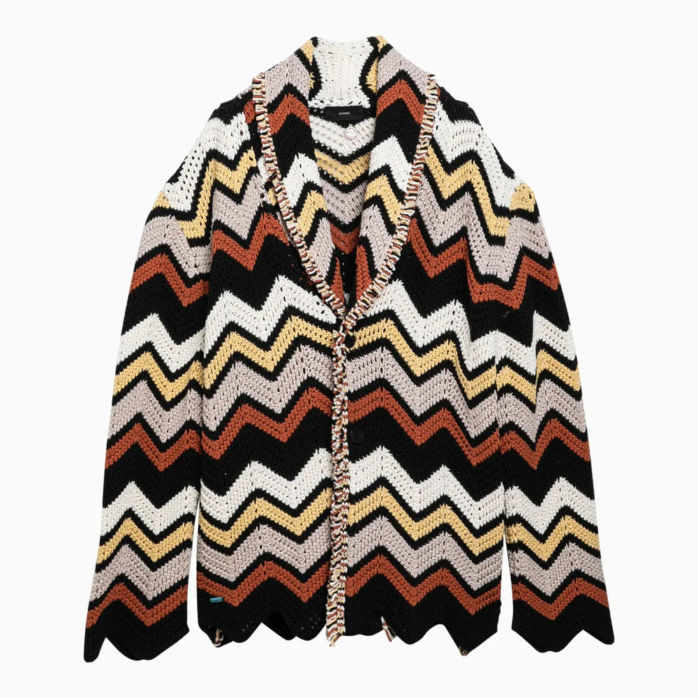 Alanui - Cardigan in crochet zig zag multicolore Brand Shirts & Tops M
