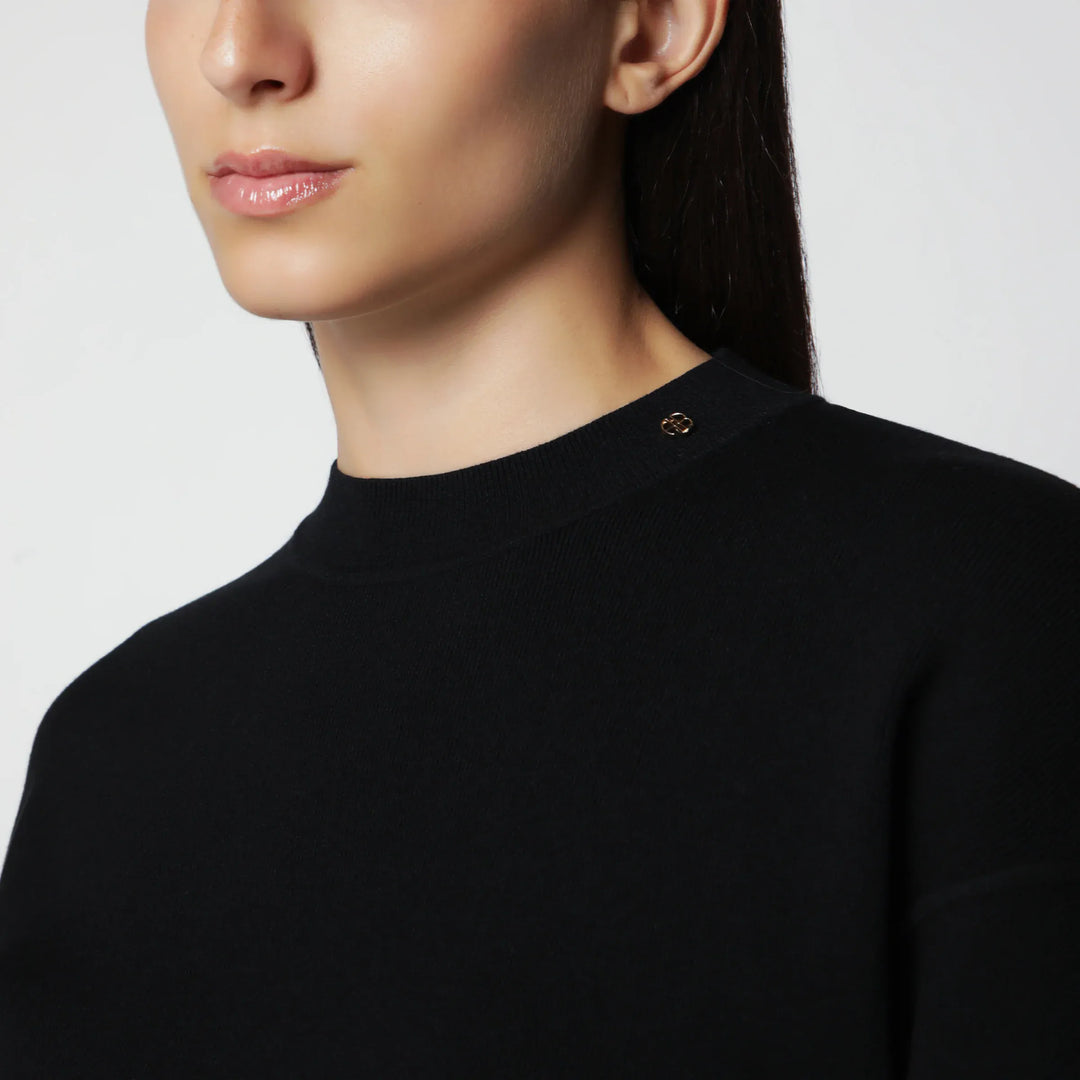 ANINE BING - Black viscose-blend knit sweater Brand Shirts &amp; Tops