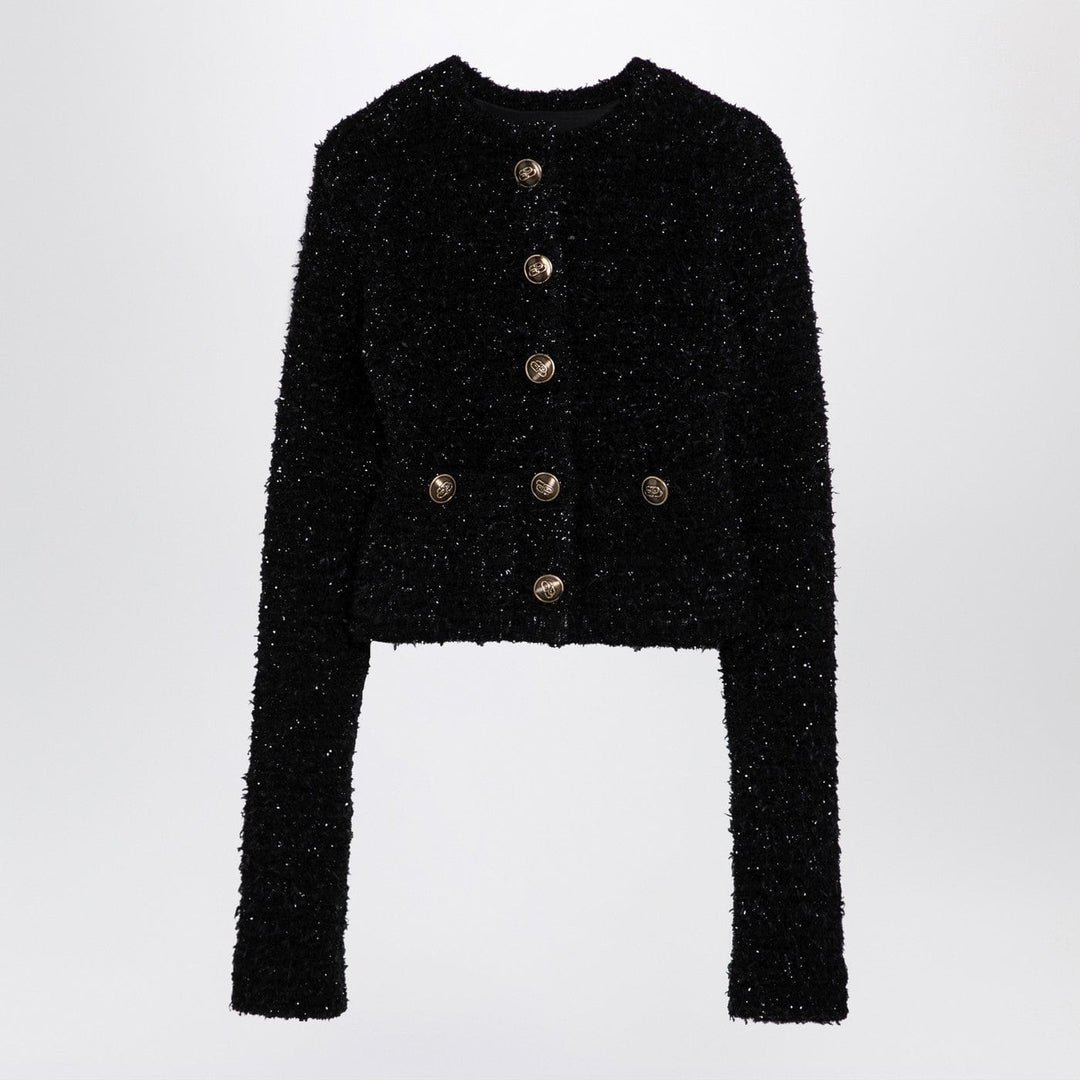 Shirts & Tops M Balenciaga - Black cotton blend tweed cropped cardigan Brand