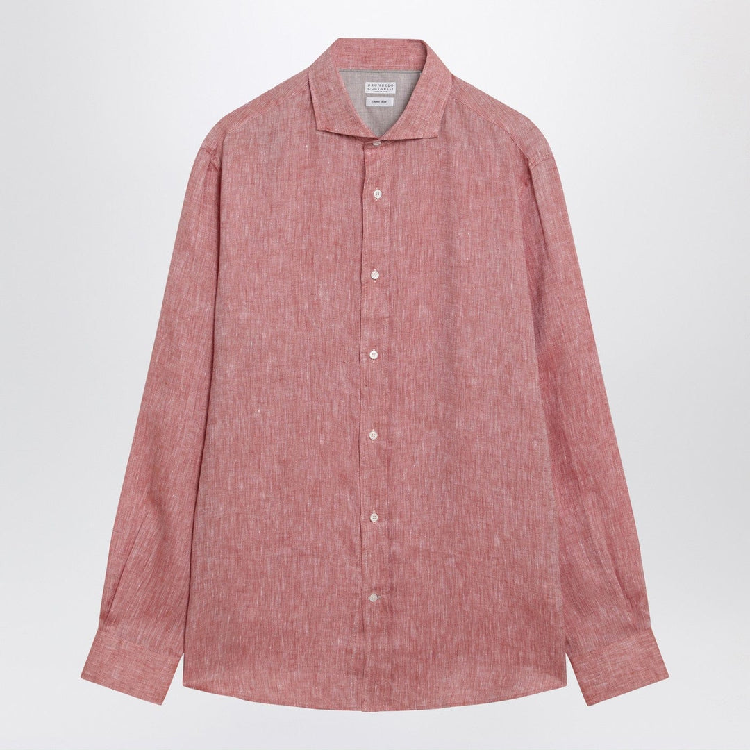 Shirts & Tops Brunello Cucinelli - Orange linen shirt Brand