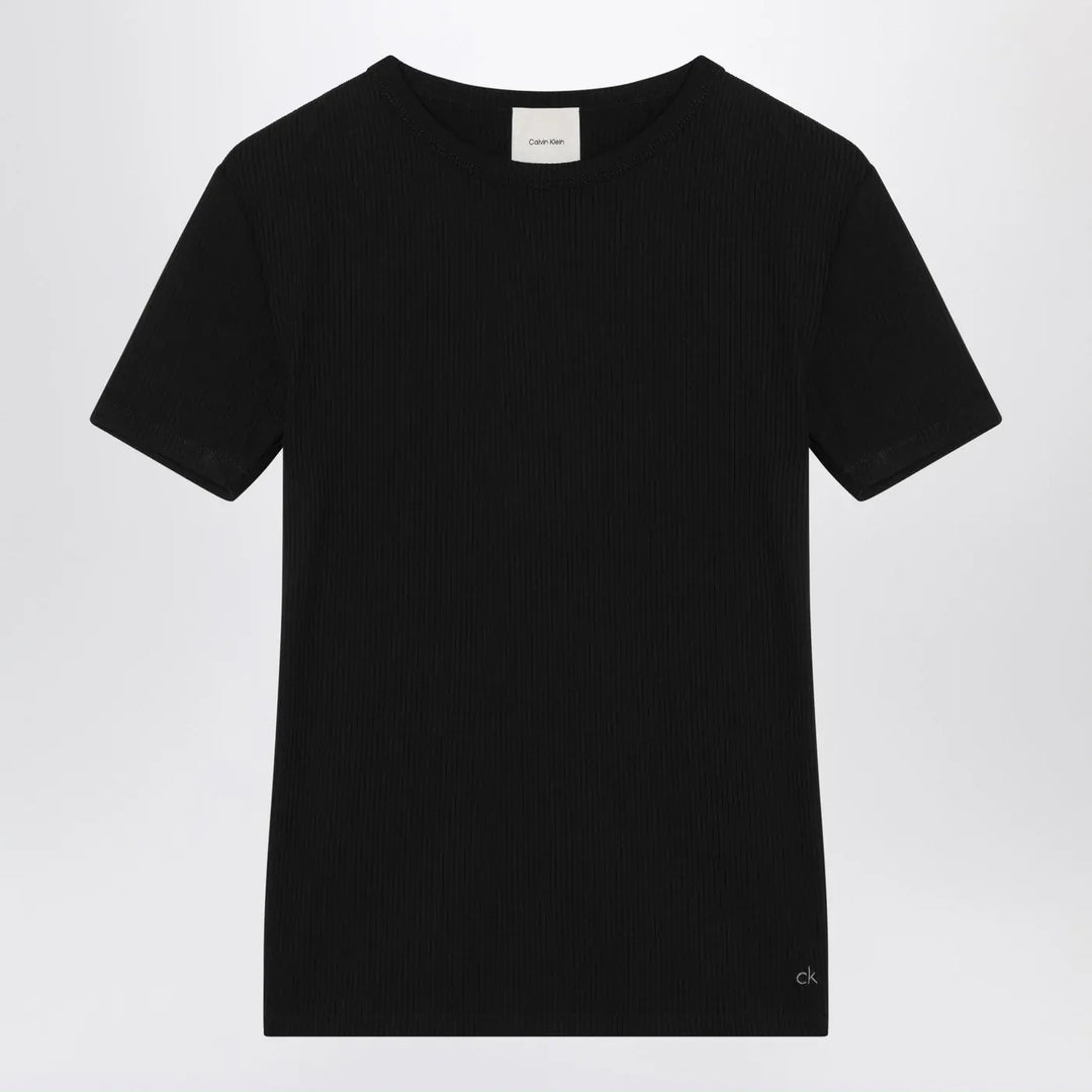 Calvin Klein - Black ribbed T-shirt Brand Shirts &amp; Tops XS