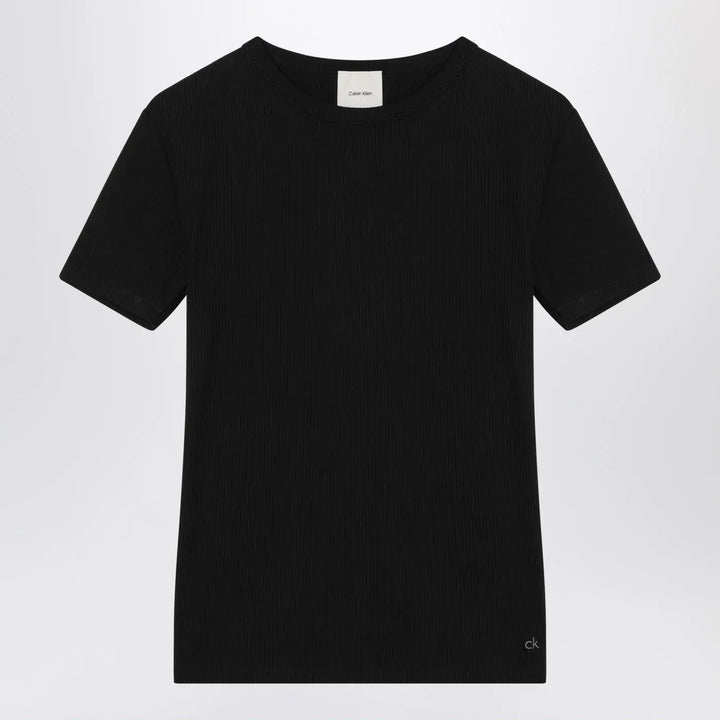 Calvin Klein - Black ribbed T-shirt Brand Shirts &amp; Tops XS