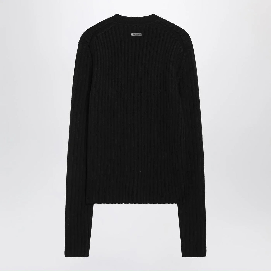 Dolce&amp;Gabbana - Black ribbed wool sweater Brand Shirts &amp; Tops