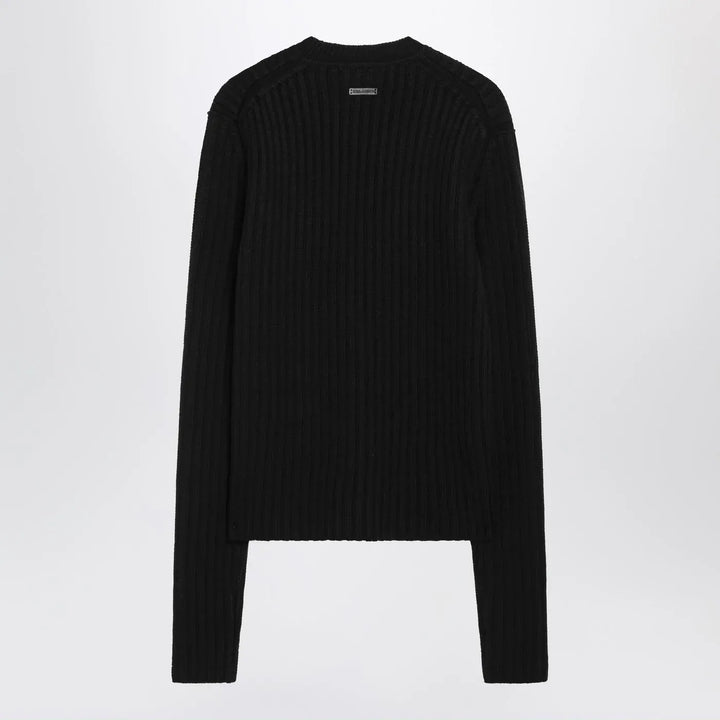 Dolce&amp;Gabbana - Black ribbed wool sweater Brand Shirts &amp; Tops