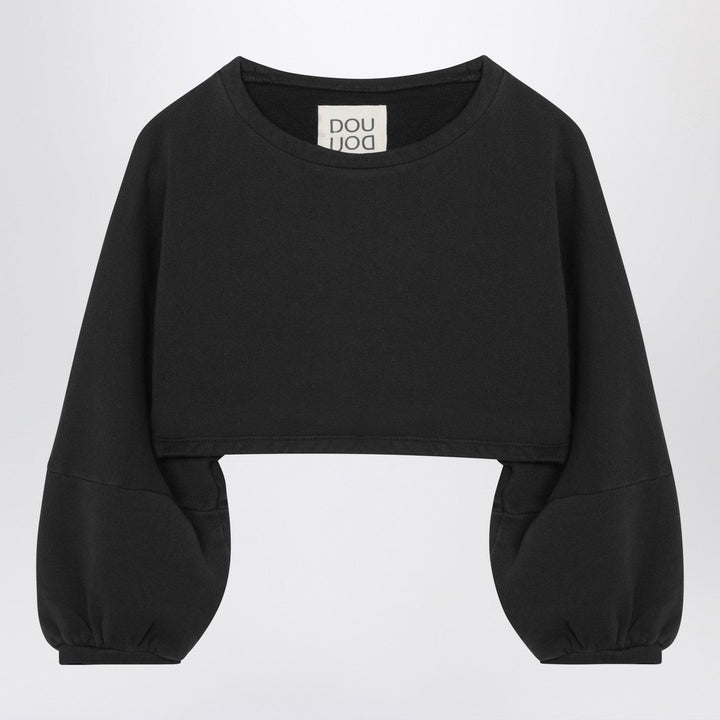 Shirts &amp; Tops Douuod - Cropped sweatshirt in black cotton Brand