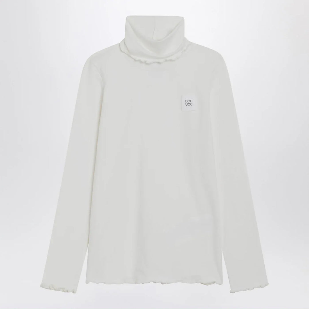Douuod - Turtleneck sweater in ivory cotton blend Brand Shirts &amp; Tops 4