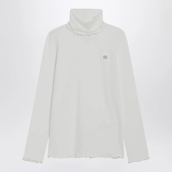 Douuod - Turtleneck sweater in ivory cotton blend Brand Shirts &amp; Tops 4