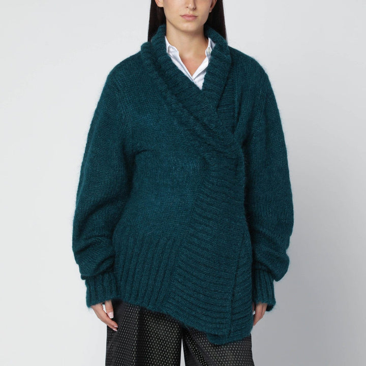 Shirts &amp; Tops Dries Van Noten - Oversized petroleum green mohair-blend sweater Brand