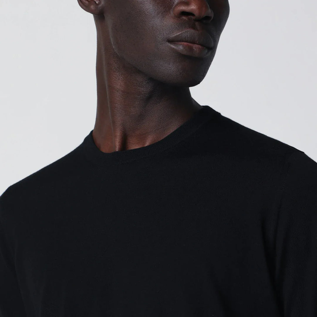 Drumohr - Black wool crew-neck sweater Brand Shirts &amp; Tops
