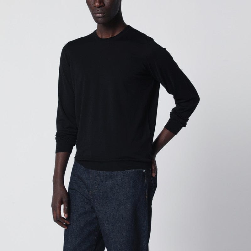 Shirts & Tops Drumohr - Black wool crew-neck sweater - 54 IT Brand
