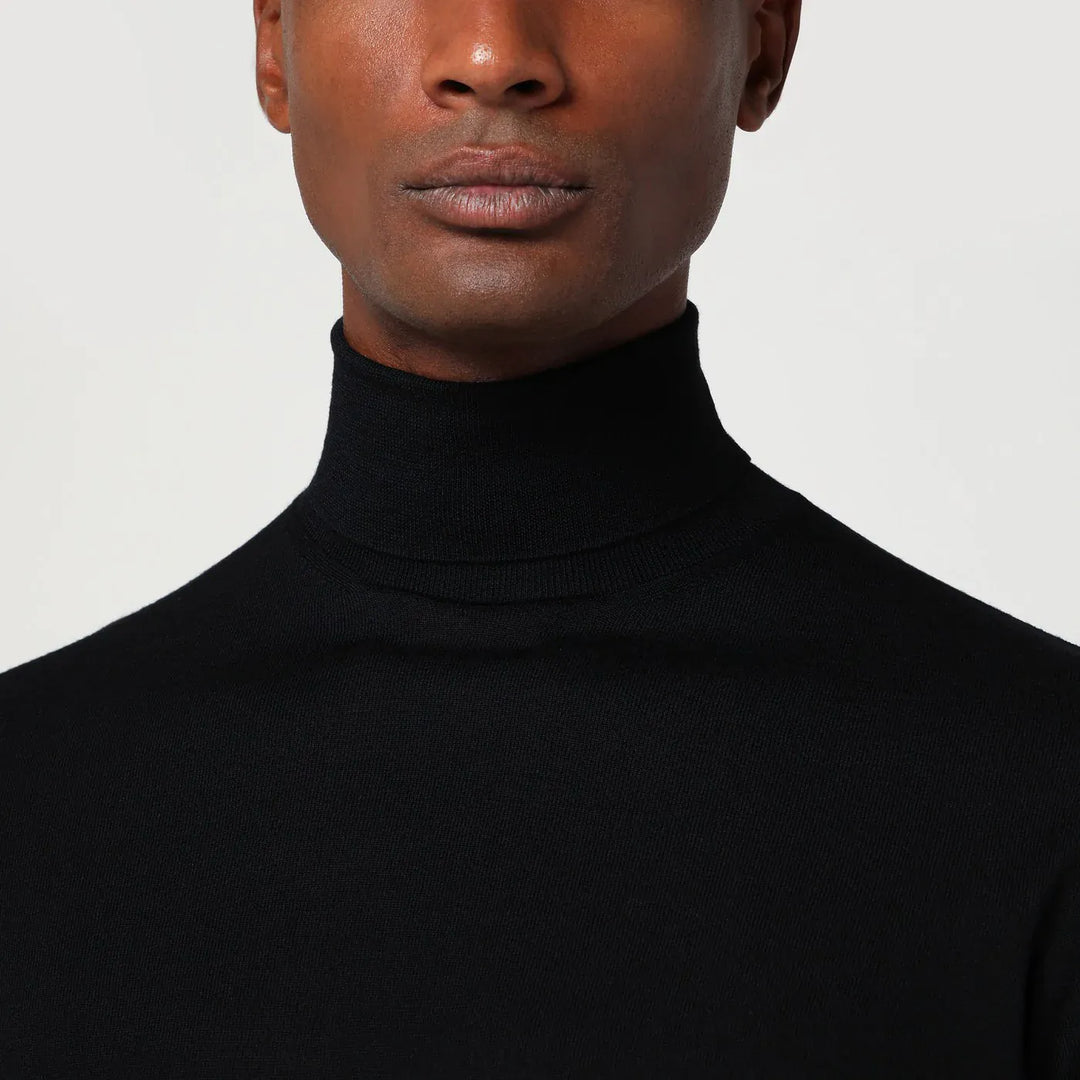 Drumohr - Black wool turtleneck sweater Brand Shirts &amp; Tops 56 IT
