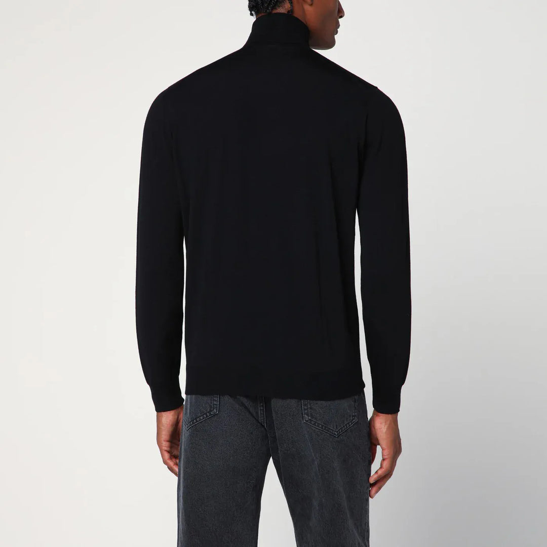 Drumohr - Black wool turtleneck sweater Brand Shirts &amp; Tops 56 IT