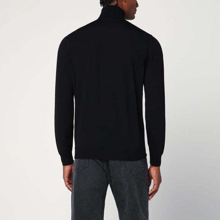 Drumohr - Black wool turtleneck sweater Brand Shirts &amp; Tops 56 IT