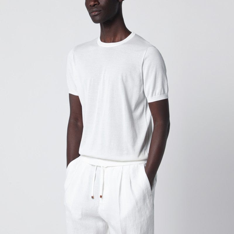 Shirts & Tops Drumohr - Crew neck t-shirt in milky white cotton - 54 IT Brand