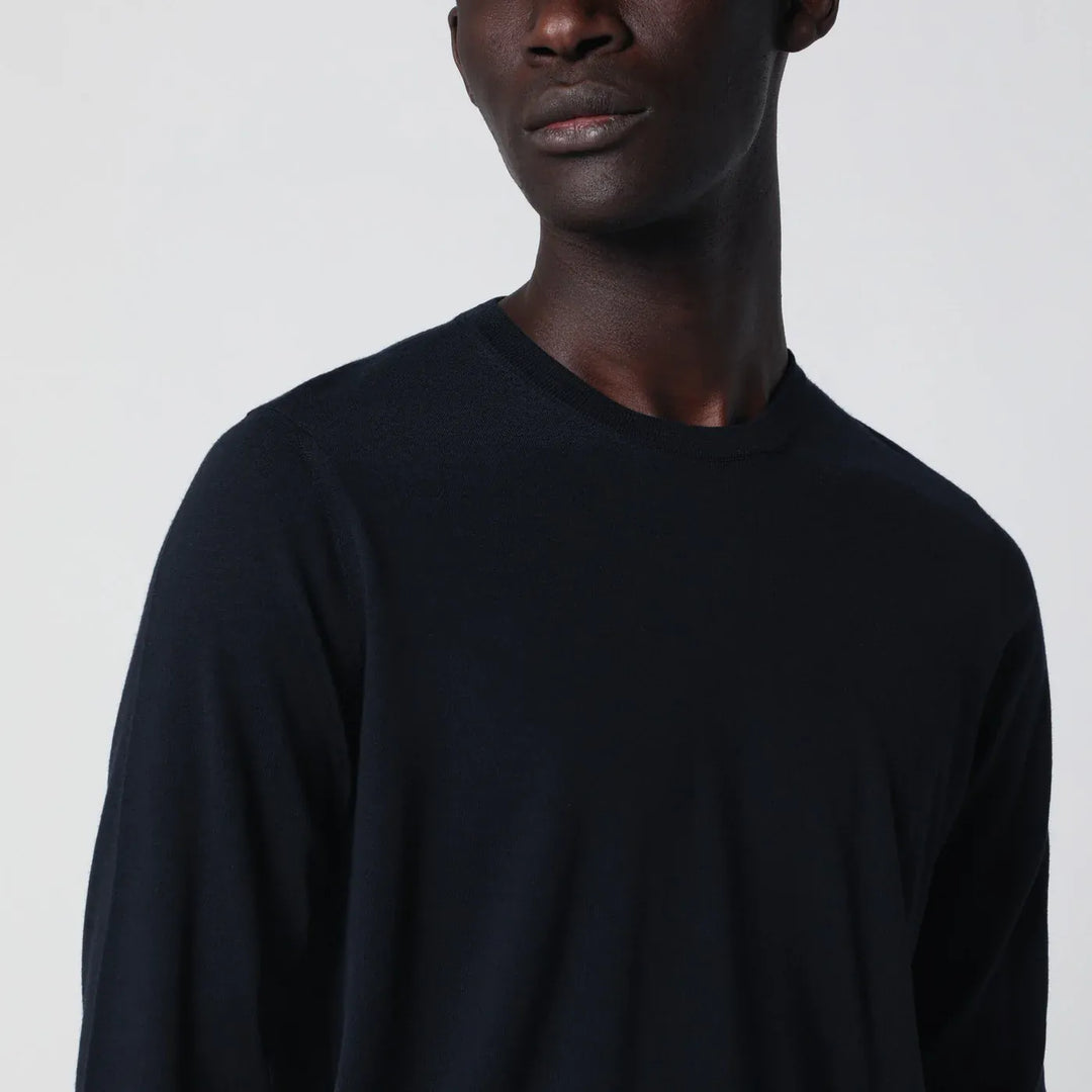 Drumohr - Navy blue wool crew-neck sweater Brand Shirts &amp; Tops