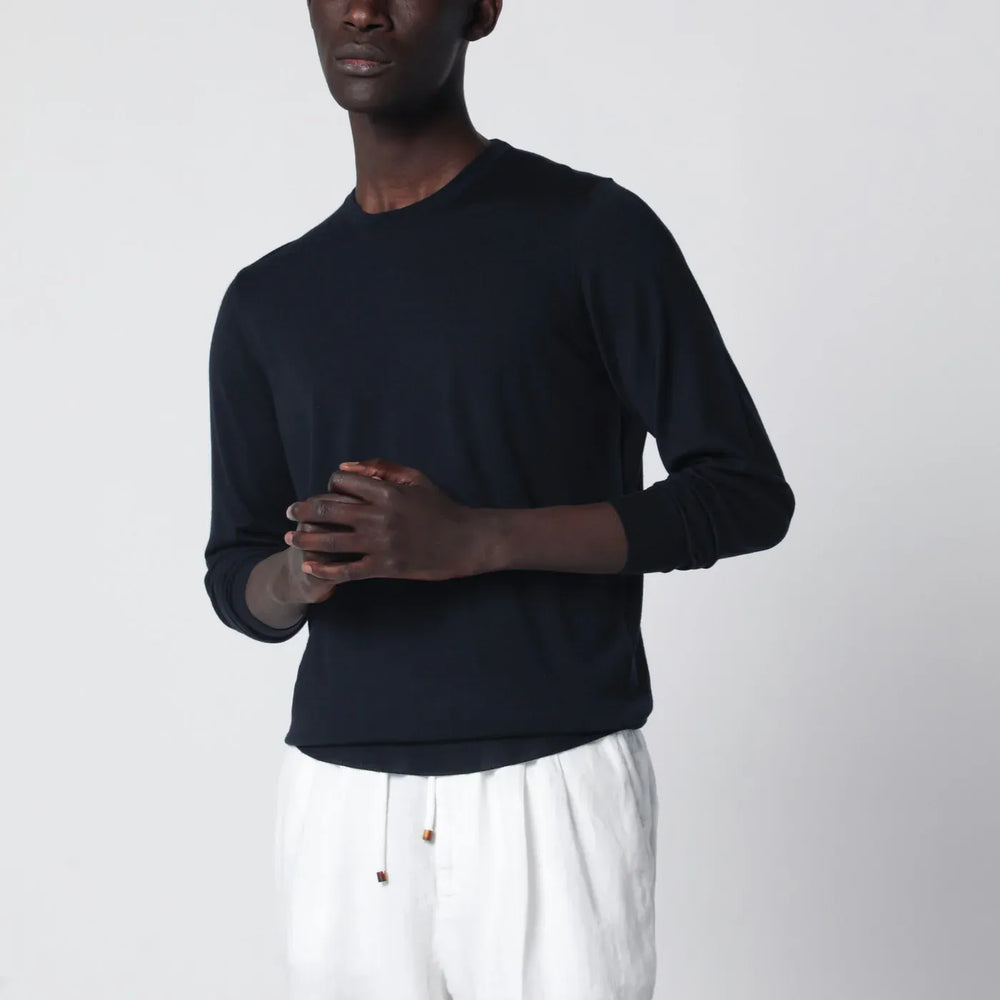 Drumohr - Navy blue wool crew-neck sweater Brand Shirts & Tops 48 IT
