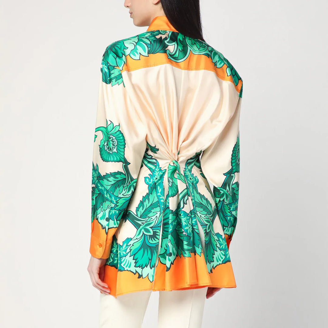 ETRO - Floral print shirt with knotted detail Brand Shirts &amp; Tops