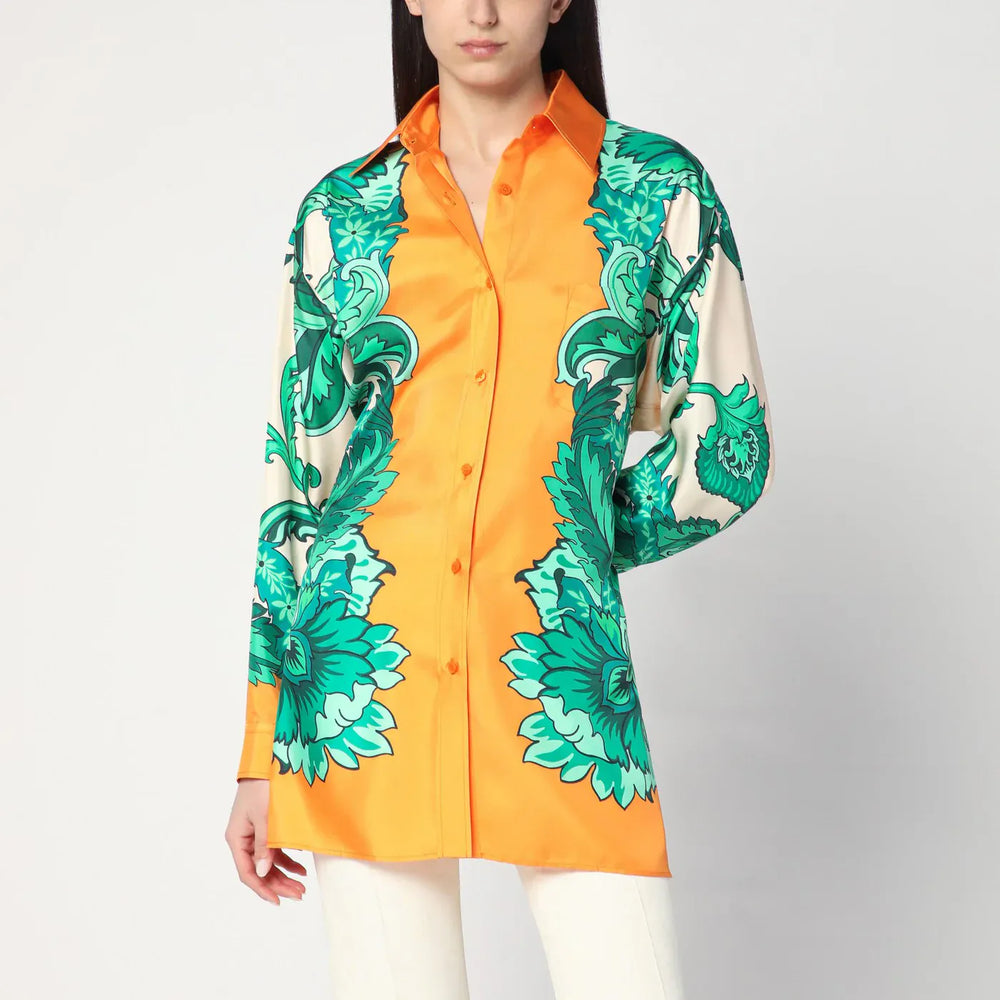 ETRO - Floral print shirt with knotted detail Brand Shirts & Tops 40  IT