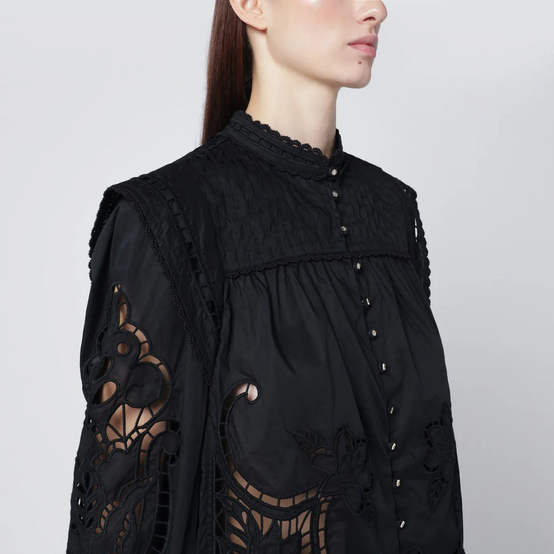 FARM Rio - Black Richelieu cotton blouse Brand Shirts &amp; Tops