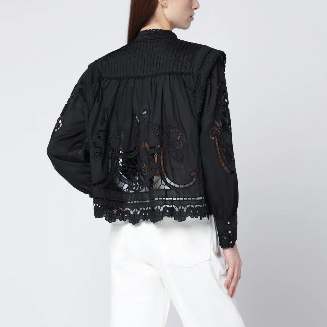 FARM Rio - Black Richelieu cotton blouse Brand Shirts &amp; Tops