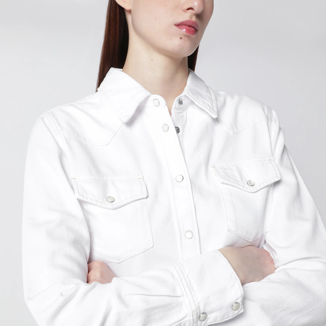 Frame - White rigid denim shirt Brand Shirts &amp; Tops