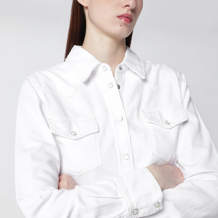 Frame - White rigid denim shirt Brand Shirts &amp; Tops