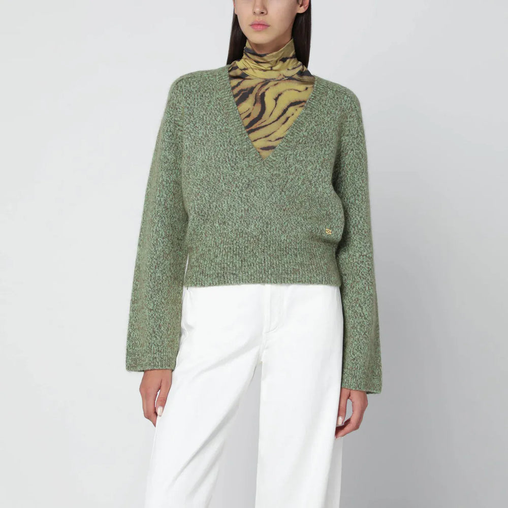 GANNI - Green wool-blend textured sweater Brand Shirts & Tops M