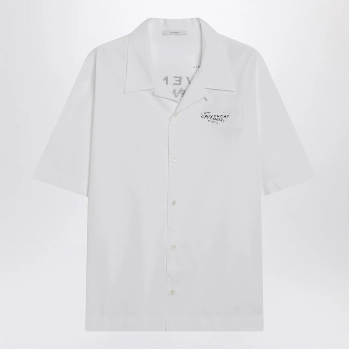 Givenchy - White poplin shirt with logo print Brand Shirts &amp; Tops 40 IT