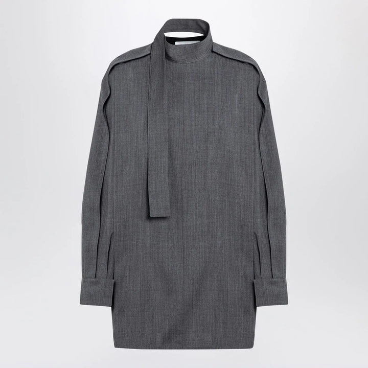 Jil Sander - Grey wool shirt with scarf Brand Shirts &amp; Tops 36  FR