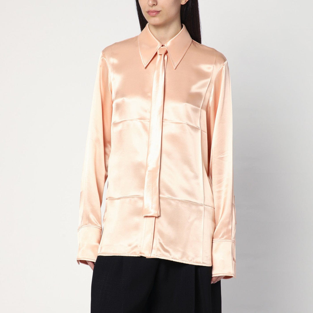 Shirts & Tops Jil Sander - Shirt with pink tie in shiny viscose blend Brand