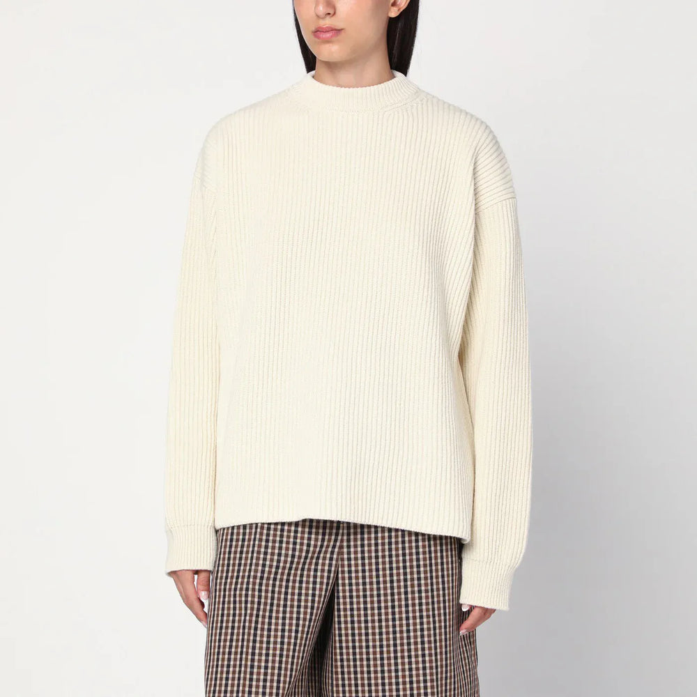 Jil Sander - White ribbed crewneck sweater Brand Shirts & Tops 36  FR