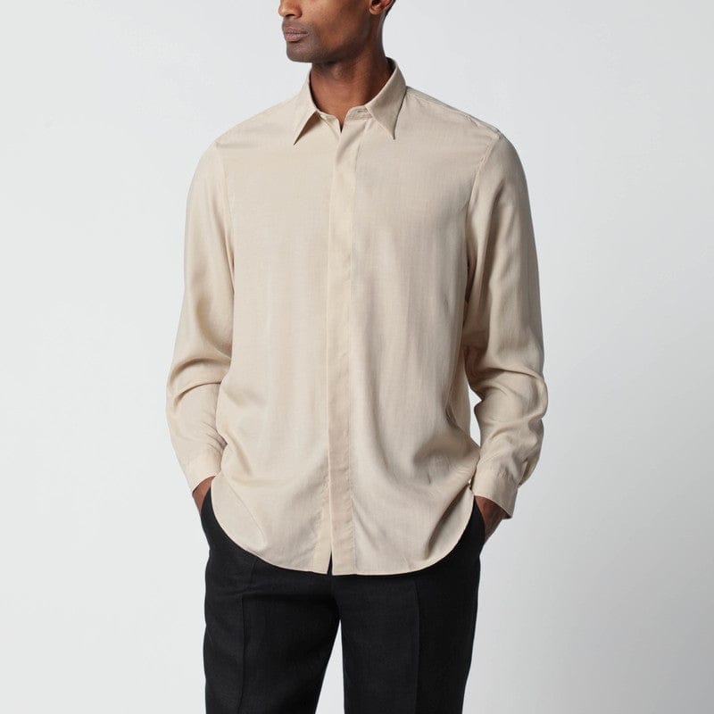 Shirts & Tops Lardini - Beige linen-blend shirt - 43 CM Brand