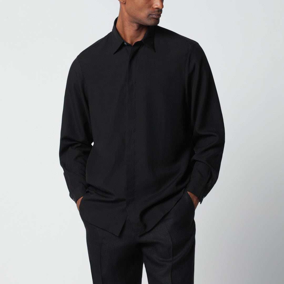 Shirts & Tops Lardini - Black linen-blend shirt Brand