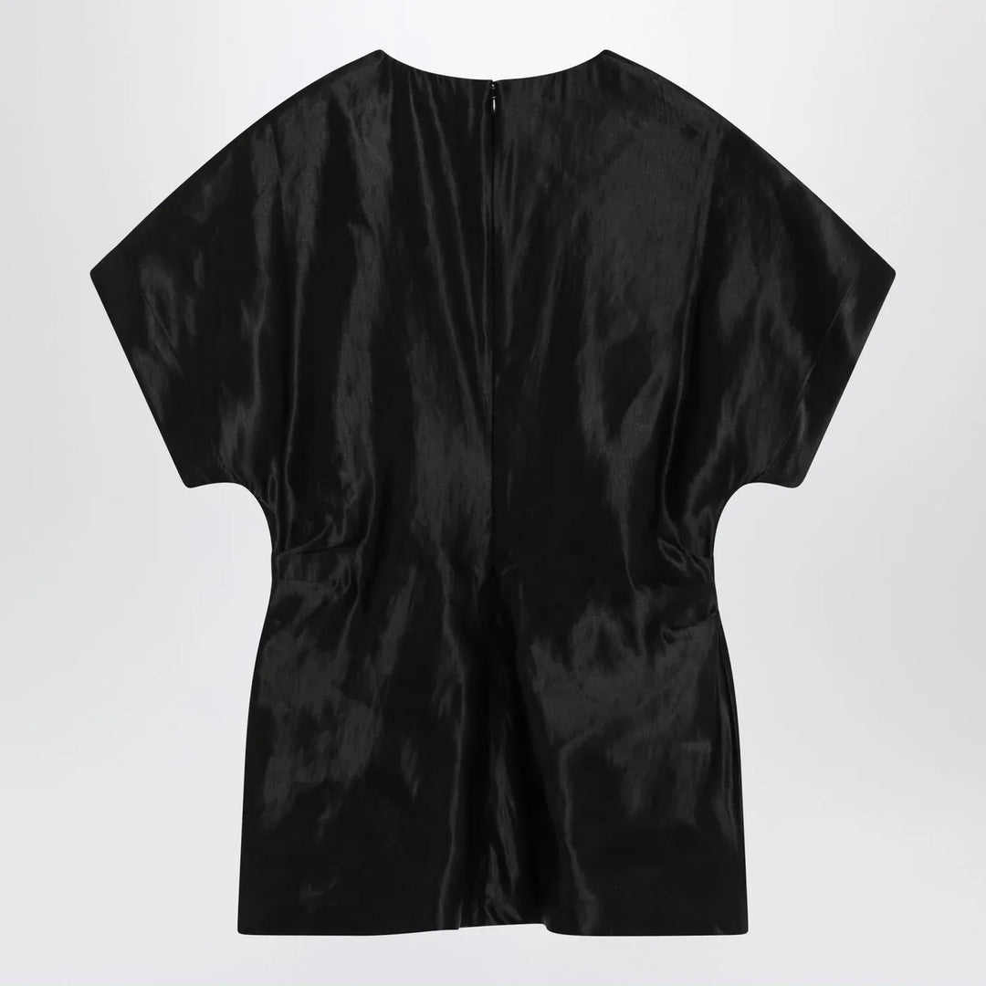 LouLou De Saison - Black T-shirt in linen and silk Brand Shirts &amp; Tops